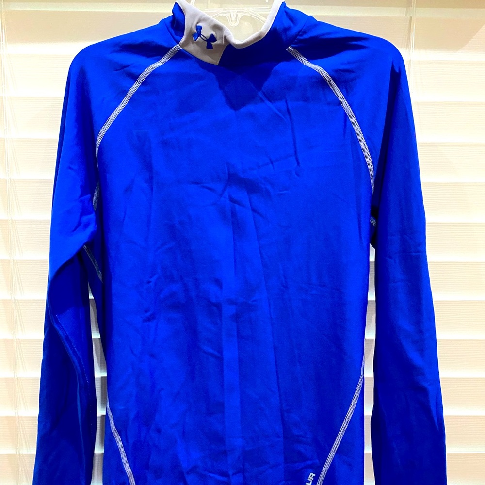 Under Armour Men’s Cold Gear Royal Blue w/ Gray Accents Long Sleeve EUC Size XL